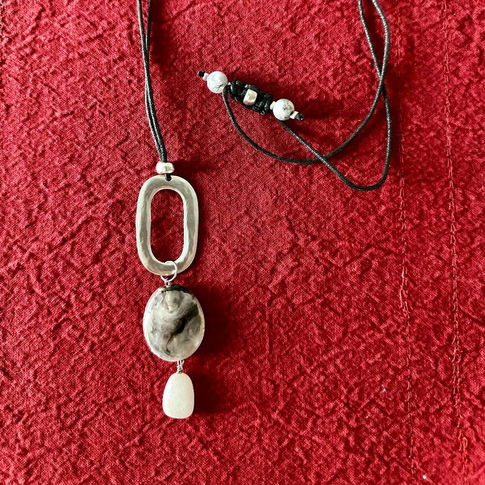 J. Jill Glass Bead and Metal Pendant